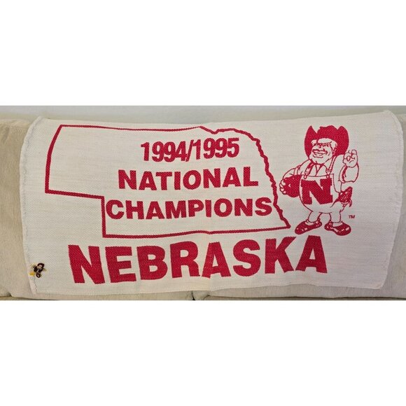 Vintage 1994/1995 National Champions Nebraska Cornhusker Decorative Rug - Picture 2 of 9